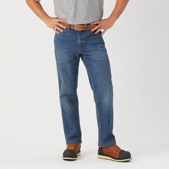 Duluth Trading Co Men 38x28 Flex Ballroom Relaxed Fit Stretch Jeans Blue Denim - Picture 4 of 12